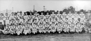 The 1956 Linfield team photo. That year's team began the streak of winning seasons that stands today.