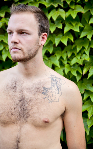Cade Halkyard travelled to New Zealand in high school. When he came home he got a topographical map of Rarotoka, an island in New Zealand, tattooed on his chest.
