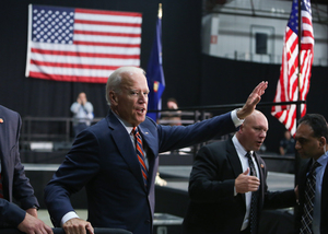 Vice President Joe Biden waved goodbye to a crowd of hundreds of people in Syracuse on Monday. Biden spoke at the Syracuse Hancock International Airport to voice his support for Congressman Dan Maffei and the need to strengthen the middle class. He added that Maffei is the only candidate who can restore the values of the middle class.