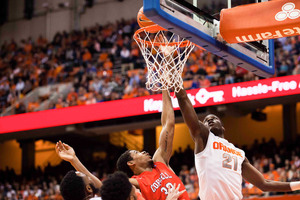 Syracuse's Tyler Roberson goes up for a layup against Cornell in the Orange's 61-44 against the Big Red on Dec. 31, 2014. The teams will meet again in the Dome this season, this time on Dec. 19. 