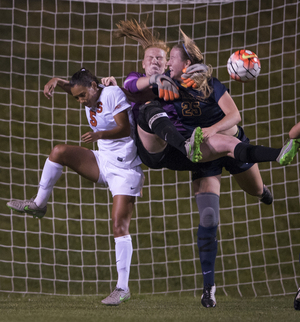 Syracuse lost 1-0 to No. 16 Notre Dame on Thursday night. The Orange is now 0-5 in conference games this season.