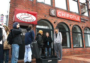 Chipotle prepares for a normal busy weekend as commencement ceremonies approach.