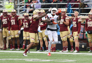 Amba Etta-Tawo shone bright in Saturday's 28-20 win over Boston College, reeling in this one-handed grab on the way to a 68-yard touchdown. 