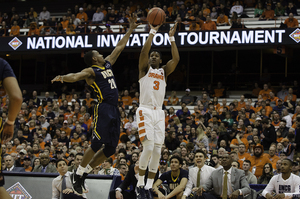 In one the final games of his college basketball career, Andrew White broke Syracuse's single-season 3-pointers record.