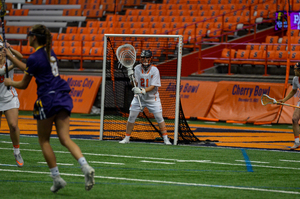 Asa Goldstock had one of her best games in goal this year, after what's been a fairly shaky freshman season, posting 12 saves against the second-best team in the country.