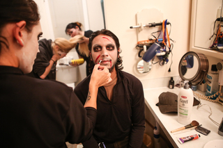Actors and actresses get dolled up before doors to Raven Haven open at 7 p.m. each night. 